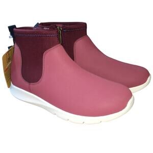 NWT Spenco Womens 7 Paddock Chelsea Ankle Boot Burgundy Red Bootie Comfort